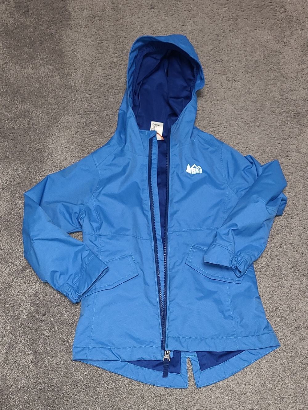 REI Kids Bright Blue Rain Jacket
